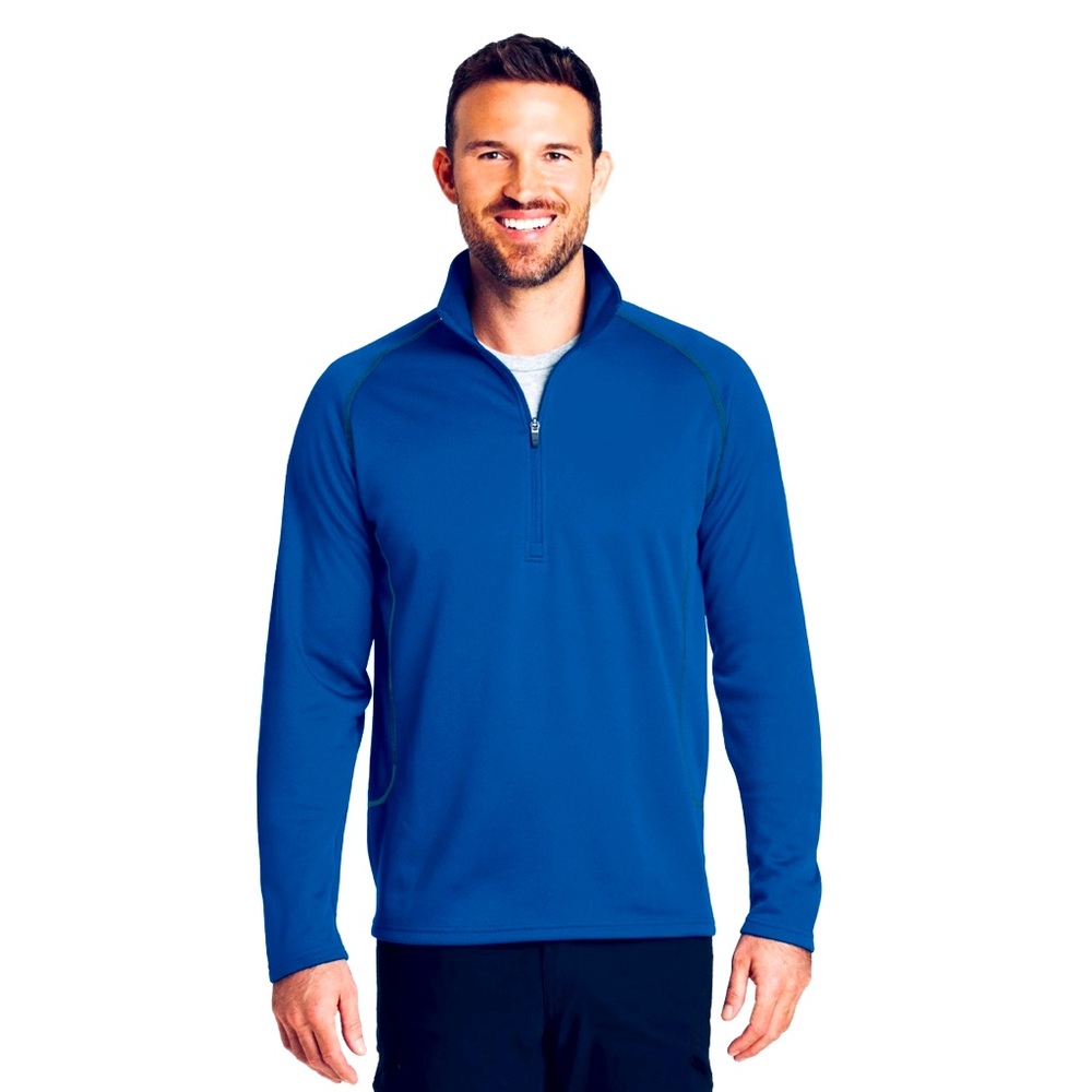 Eddie Bauer 1/4 Zip Lightweight Pullover Fleece Lined Jacket Blue 2XL